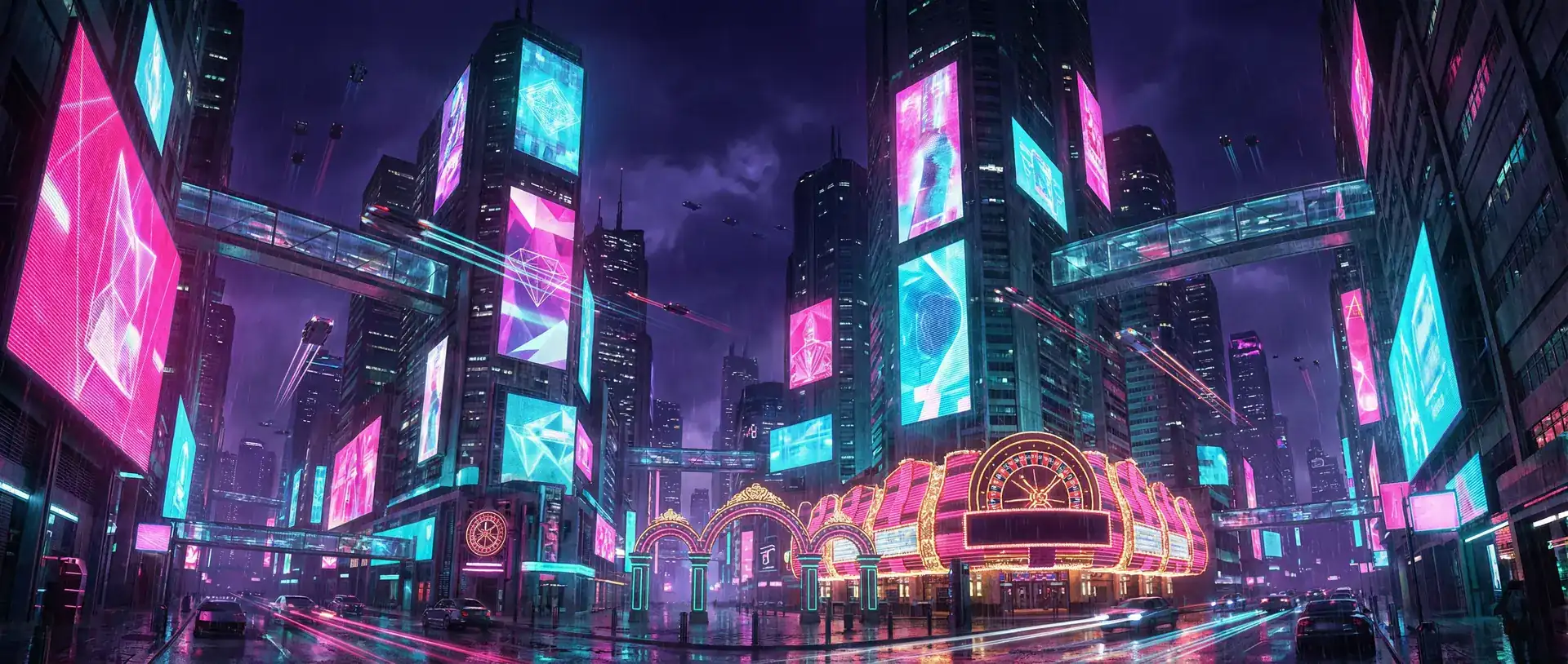 开云电竞官网 赛博朋克霓虹复古都市夜景